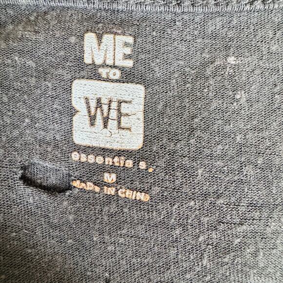 ME to WE Womens Distressed Rayon Linen Gray Boho Y2K Tee Shirt Sz Medium - Picture 7 of 9